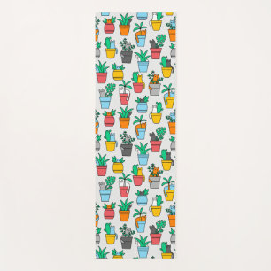 Cats in the flowerpots yoga mat