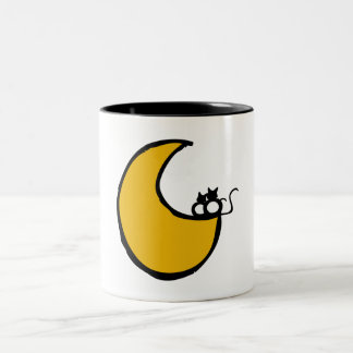 Cats in the Moon Two-Tone Coffee Mug