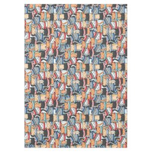 Cats in Winter Scarves & Hats Pattern Tablecloth