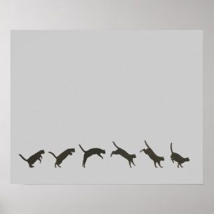 Cats Jumping Poster