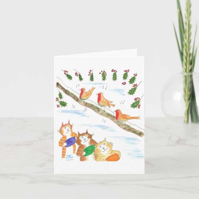 Cats keeping Paws warm Card (Front)