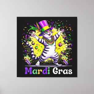 Cats Kitten Kitty Mardi Gras Festival Party Canvas Print