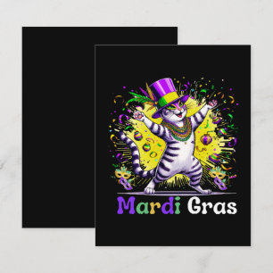 Cats Kitten Kitty Mardi Gras Festival Party Enclosure Card