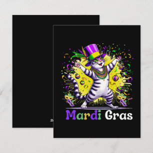 Cats Kitten Kitty Mardi Gras Festival Party Holiday Card