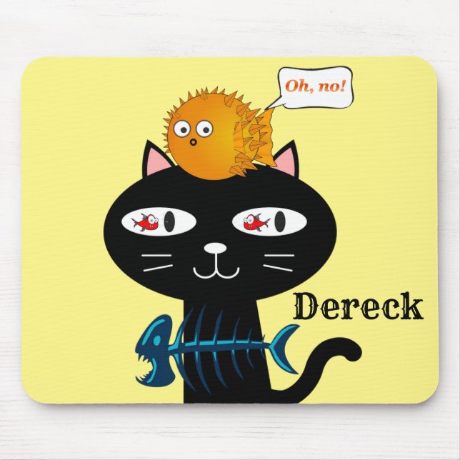 Cats Kittens Mouse Pad! Fishbones Mouse Pad (Front)