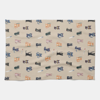 Cats & Knives Kitchen Towels