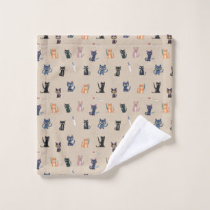Cats & Knives Towel: Fun and Quirky Design Wash Cloth