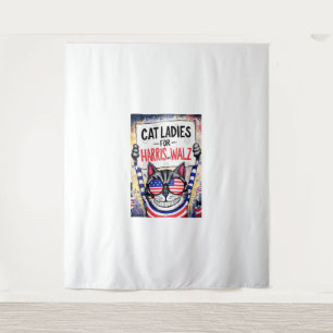 Cats Ladies for Harris Walz Tapestry