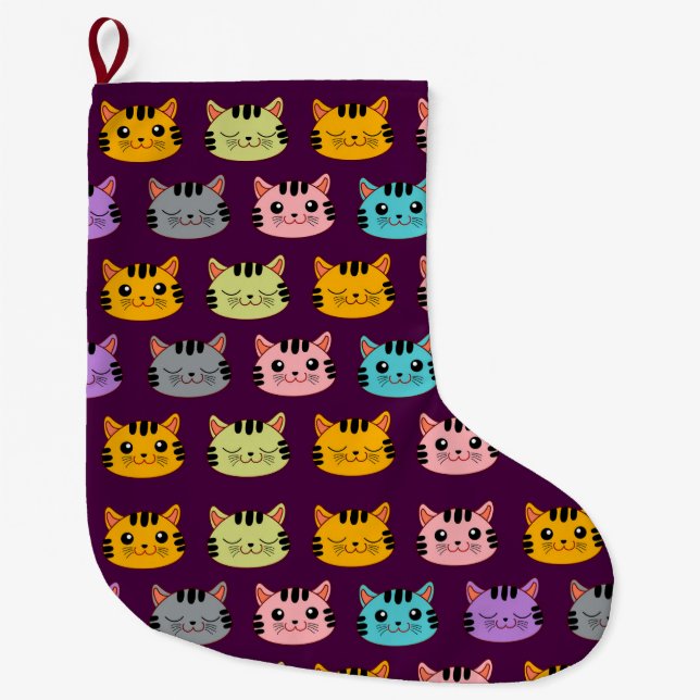 Cats Large Christmas Stocking (Front)