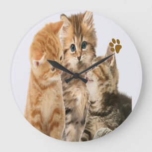 Cats Large Clock