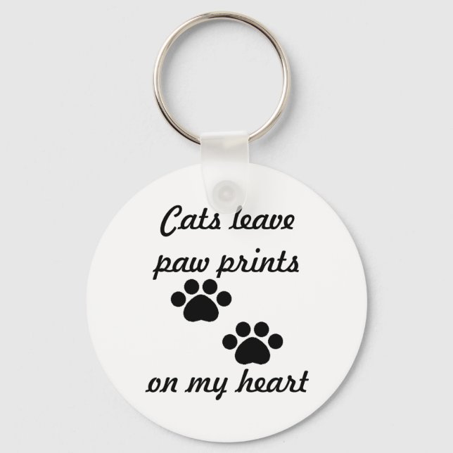 Cats Leave Paw Prints Keychain (Front)