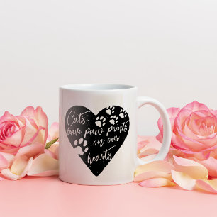 Cats leave paw prints on our hearts Pet Love Two-Tone Coffee Mug
