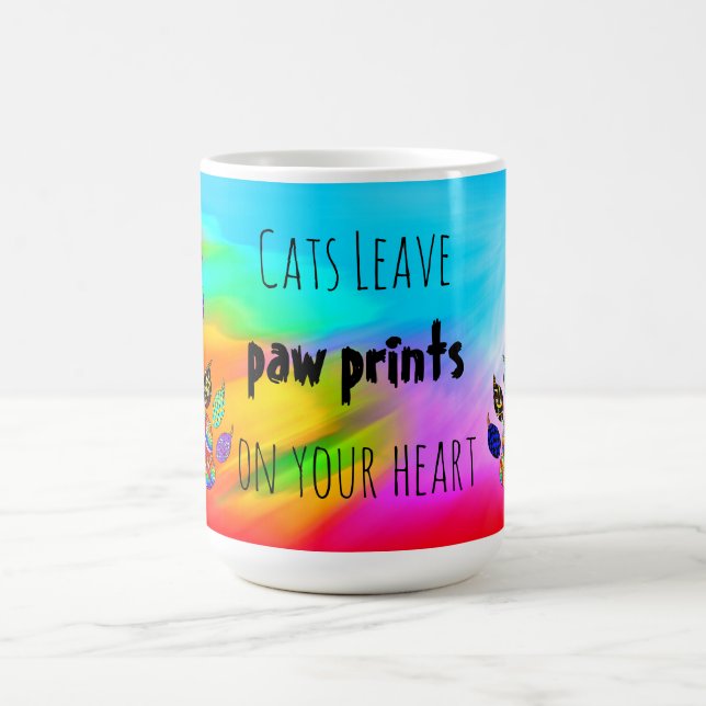 Cats Leave Paw Prints on Your Heart Mug (Center)