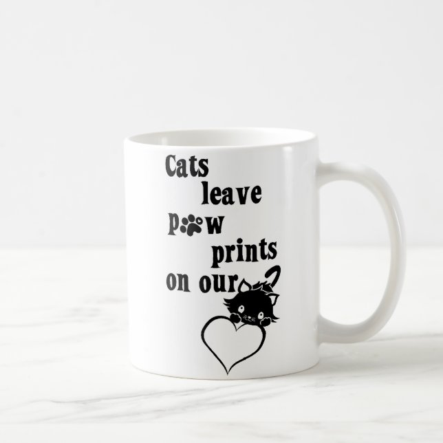 Cats leave pawprints on our hearts Mug (Right)