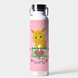 Cats Leave Pawprints Water Bottle
