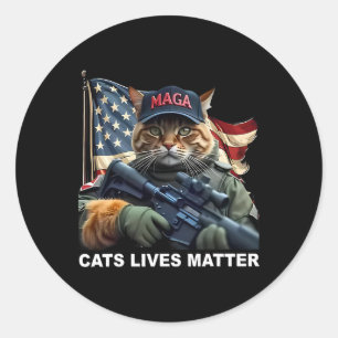 Cats Lives Problem Funny Trump 2024 Cat  Classic Round Sticker