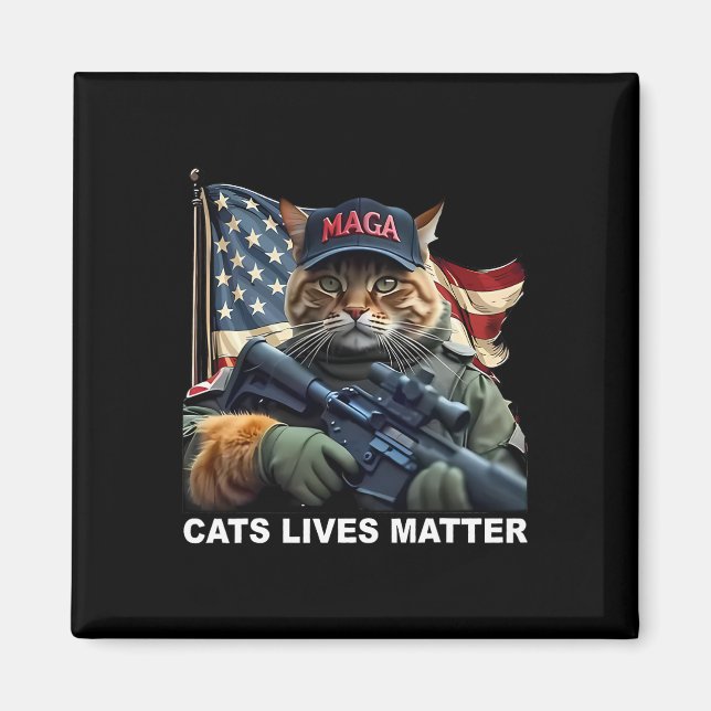 Cats Lives Problem Funny Trump 2024 Cat  Magnet (Front)