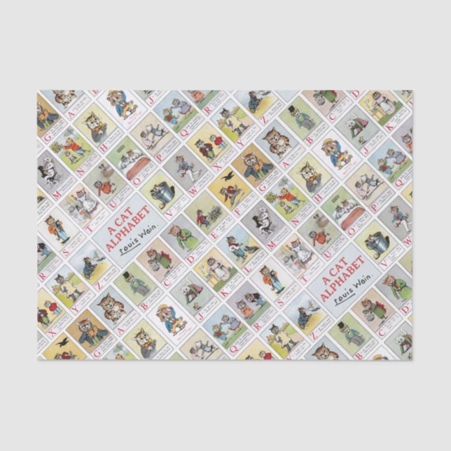 Cats, Louis Wain (Background Colour Changeable) Tissue Paper (Front)