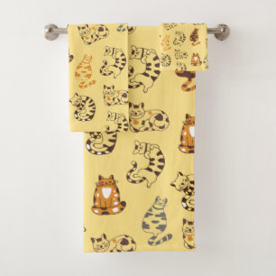 Cats Lounging Bath Towel Set