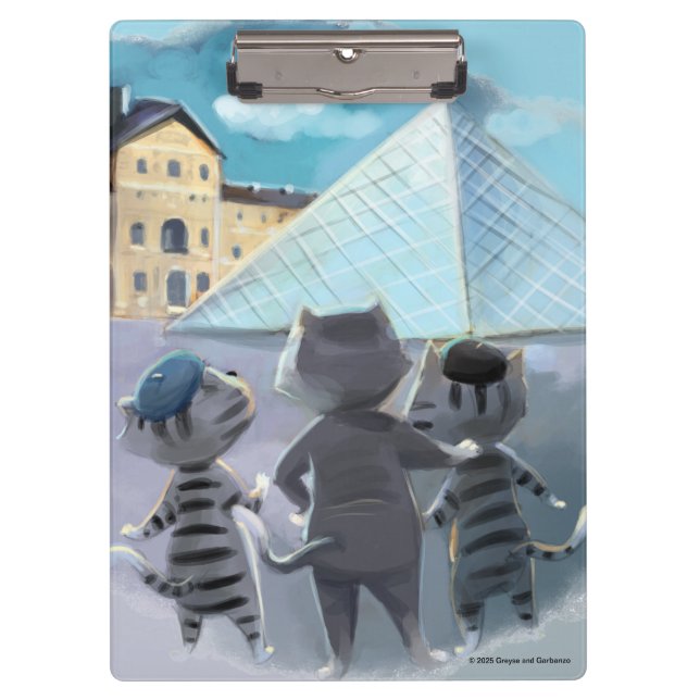 Cats Louvre Paris - Clipboard (Front)