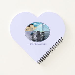 Cats Louvre Paris - Enjoy Heart Shaped Notebook