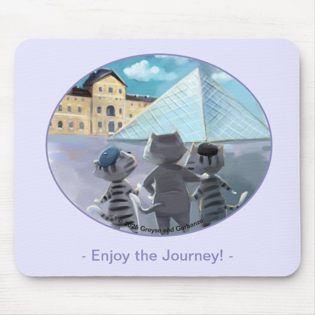 Cats Louvre Paris - Enjoy Mouse Pad  (Front)