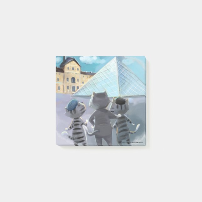 Cats Louvre Paris - Notes 3" x 3" (Front)