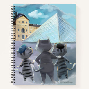 Cats Louvre Paris - Spiral Notebook