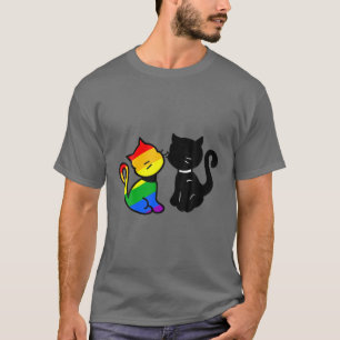 Cats Love Lgbt Rainbow Gay Kittens Colourful Pride T-Shirt