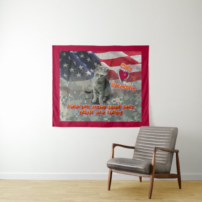 Cats Love Veterans Tapestry (In Situ (Horizontal))