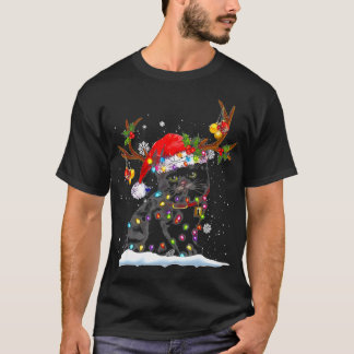 Cats Lover Christmas Tree Xmas Lights Cat Loving F T-Shirt