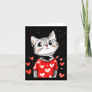 Cats Lover Heart Girls Kitten Valentine’s Day Wome Card