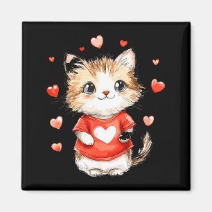 Cats Lover Heart Girls Kitten Valentine’s Day Wome Magnet