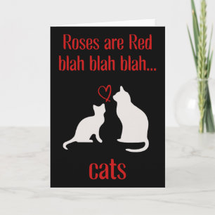 Cats Lover Rose And Red Valentine Card
