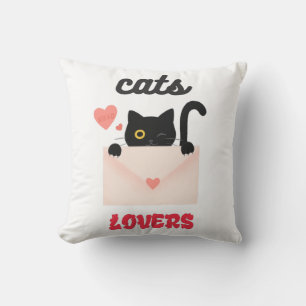 cats lovers throw pillow