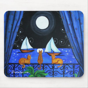 Cats Magical Night Nite Magic Mouse Pad