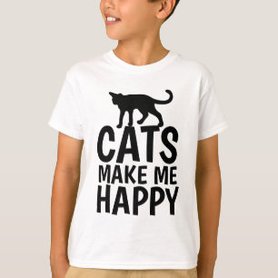 CATS MAKE ME HAPPY,  Kids Cat T-shirts