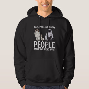 Cats Make Me Happy People Make My Head Hurt  Cat O Hoodie