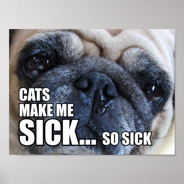 CATS MAKE ME SICK... SO SICK | ALLERGY MEME POSTER (Front)
