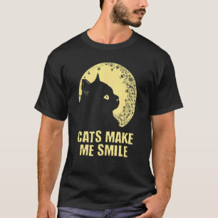 Cats Make Me Smile Motivational Quote Cat Mom Insp T-Shirt