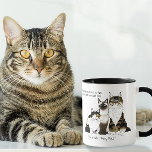 Cats Many Paws Funny Blue Mug