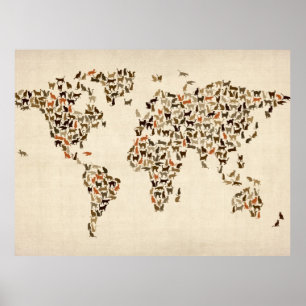Cats Map of the World Map Poster