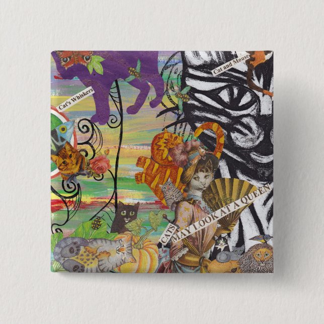 Cats May Look at a Queen Button (Front)