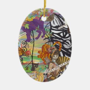 Cats May Look at a Queen Onament Ceramic Ornament