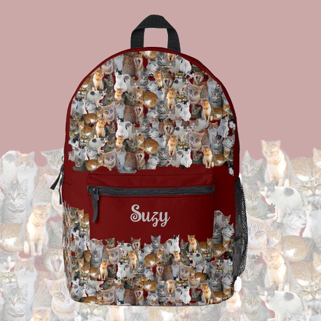 Cats meeting point - cute personalizable  printed backpack (Creator Uploaded)