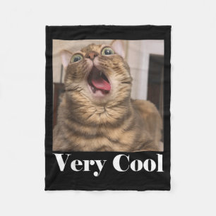 Cats Meme Graphic Silly Cat Humor Funny Cat Very C Fleece Blanket