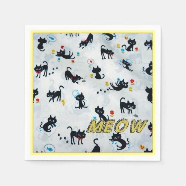Cats Meow Kitten Pattern Napkins (Front)