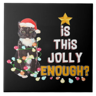 Cats Merry Chirstmas Tile
