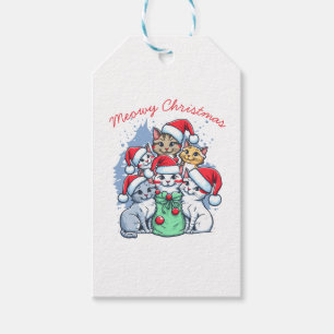 Cats Merry Christmas, Meowy Christmas, Funny Gift Tags
