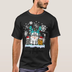 Cats Merry Fluffmas funny christmas costume T-Shirt